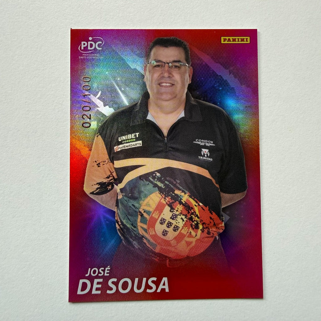 Panini PDC Premier League Darts 2025 Jose De Sousa Red Parallel Card /100
