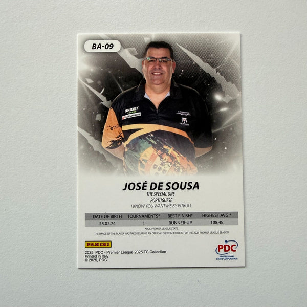 Panini PDC Premier League Darts 2025 Jose De Sousa Red Parallel Card /100