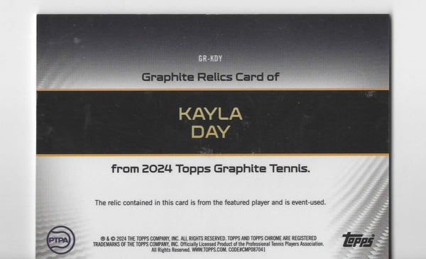 Topps 2024 Graphite Tennis Kayla Day Event Used Relic Chrome Card /75