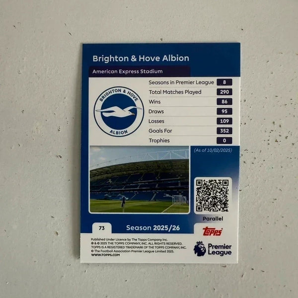 Topps Premier League 25/26 2026 Brighton Badge Crest Green Card /499