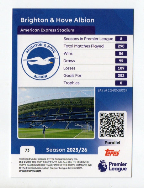 Topps Premier League 25/26 2026 Brighton Badge Crest Green Card /499