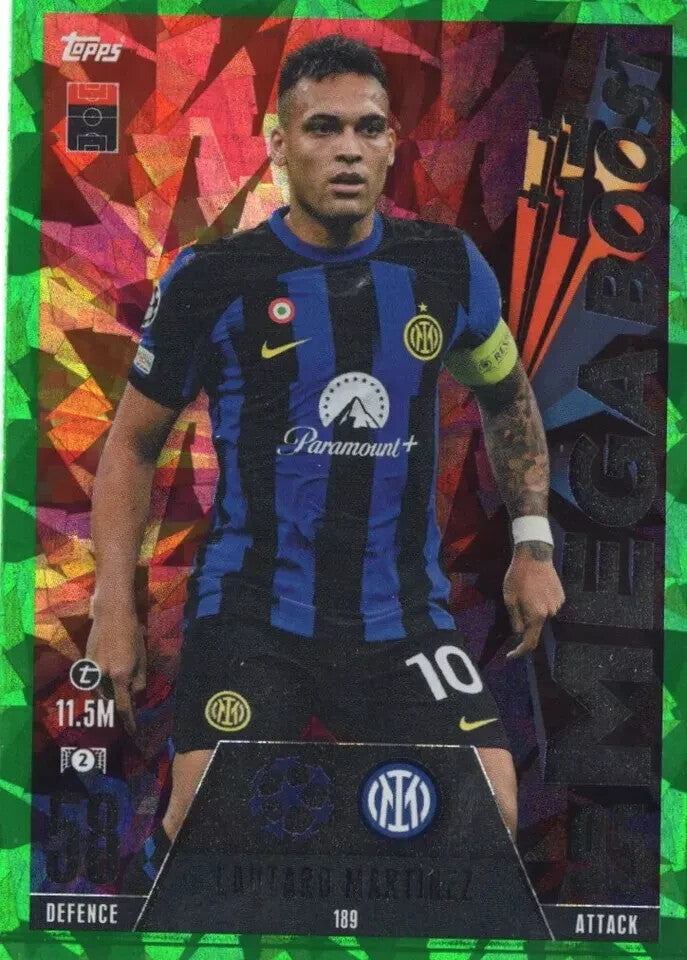 Match Attax Extra 23/24 Lautaro Martinez Mega Boost Green Parallel Card
