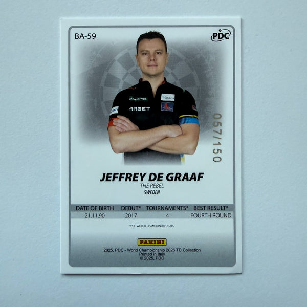 Panini 2026 PDC World Championship Darts Jeffrey De Graaf Base Card /150