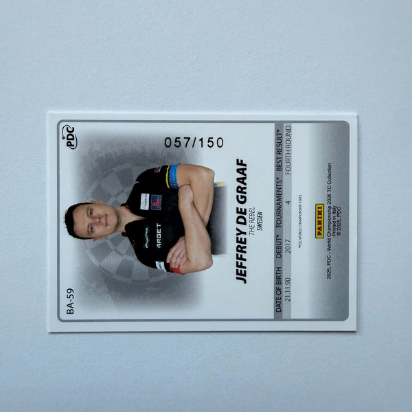 Panini 2026 PDC World Championship Darts Jeffrey De Graaf Base Card /150