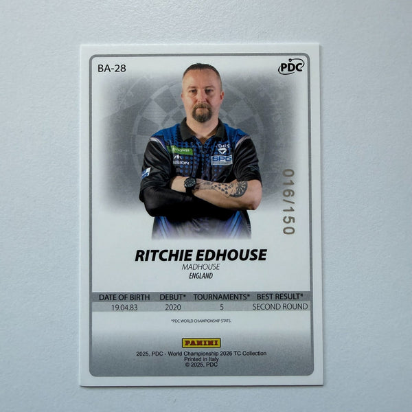 Panini 2026 PDC World Championship Darts Richie Edhouse Base Parallel Card /150
