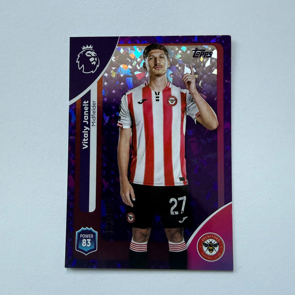Topps Premier League 25/26 Vitaly Janelt Brentford Purple Parallel Card /199