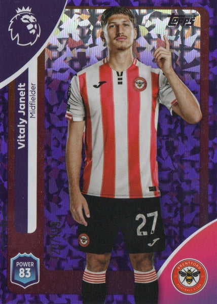 Topps Premier League 25/26 Vitaly Janelt Brentford Purple Parallel Card /199