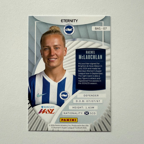 Panini Eternity WSL 25/26 Rachel McLauchlan Base Magenta /25 Brighton Card