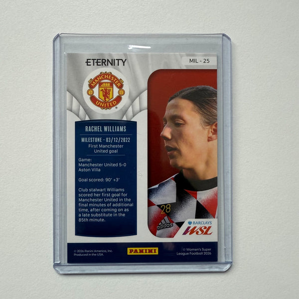 Panini Eternity WSL 25/26 Rachel Williams Milestone Magenta /25 Manchester Utd