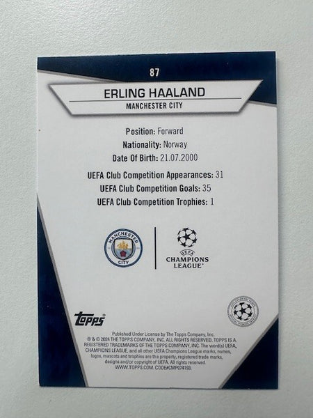 Topps Superstars 2024 23/24 Erling Haaland Manchester City Base Trading Card #87