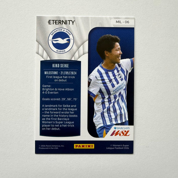 Panini Eternity WSL 25/26 Kiko Seike Milestone Green /50 Brighton Card