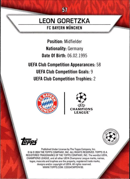 Topps Superstars 2024 23/24 Leon Goretzka  Bayern Munich Uncommon Card #57