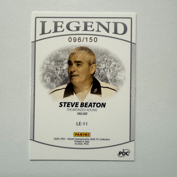 Panini 2026 PDC World Championship Steve Beaton Legend Card /150