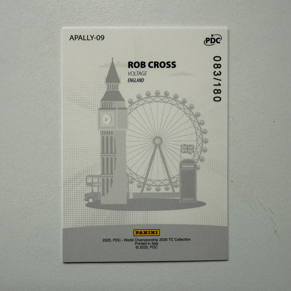 Panini 2026 PDC World Championship Rob Cross Ally Pally Parallel /180 Card