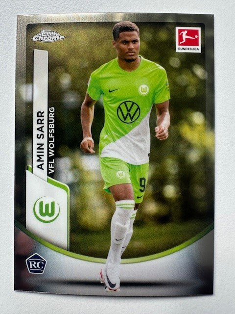 Topps Chrome Bundesliga 2023/24 Amin Sarr VFL Wolfsburg Card No 98