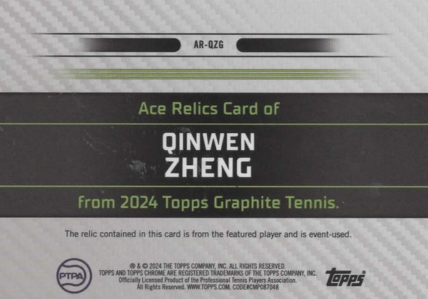 2024 Topps Graphite Tennis Qinwen Zheng Relic /10 MGC 9 – Rare Tennis Card