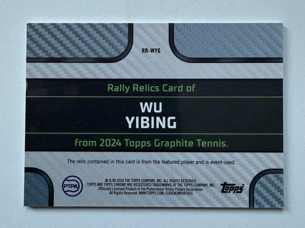Topps Graphite 2024 Wu Yibing Patch /25 Chrome Rally Relic SSP Tennis