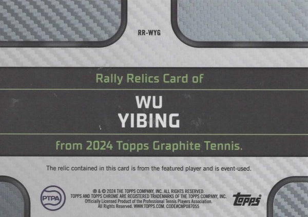 Topps Graphite 2024 Wu Yibing Patch /25 Chrome Rally Relic SSP Tennis