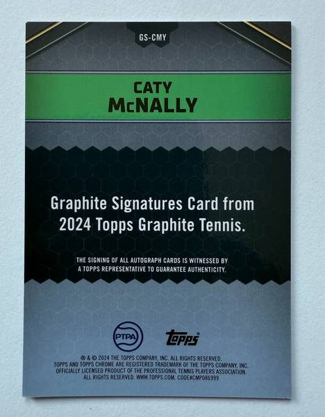 Caty McNally Auto Topps Graphite 2024 Chrome Autograph SSP Tennis Card