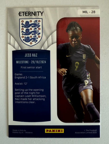 Panini Eternity Lionesses 2025 Jess Naz Milestone Gold /5 SSP England