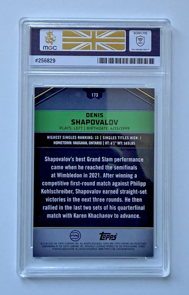 Topps Graphite 2024 Denis Shapovalov Gold /25 MGC 10 Chrome Card SSP