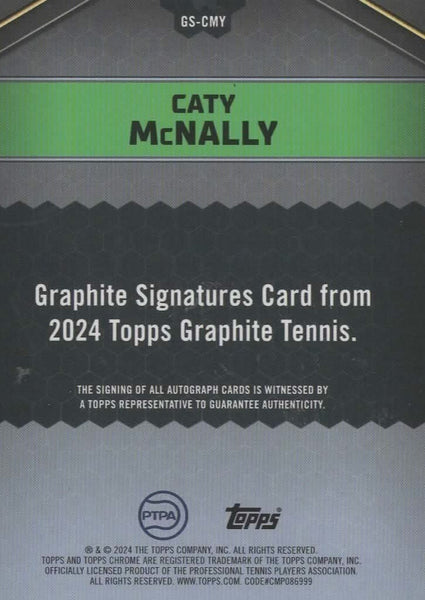 Caty McNally Auto Topps Graphite 2024 Chrome Autograph SSP Tennis Card