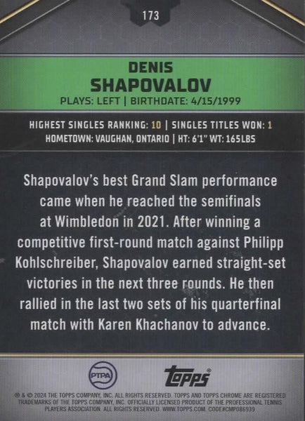 Topps Graphite 2024 Denis Shapovalov Gold /25 MGC 10 Chrome Card SSP