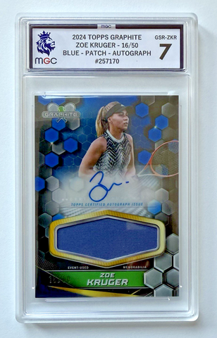 Topps Graphite Tennis 2024 Zoe Kruger Chrome Auto /50 Certified Autograph MGC 7