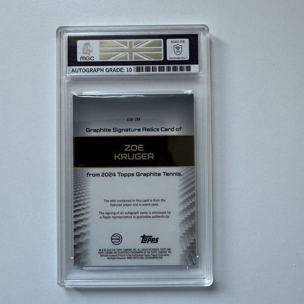 Topps Graphite Tennis 2024 Zoe Kruger Chrome Auto /50 Certified Autograph MGC 7