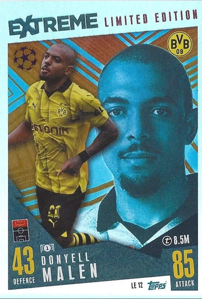 Match Attax Extra 23/24 Donyell Malen Dortmund Extreme Limited Edition Card