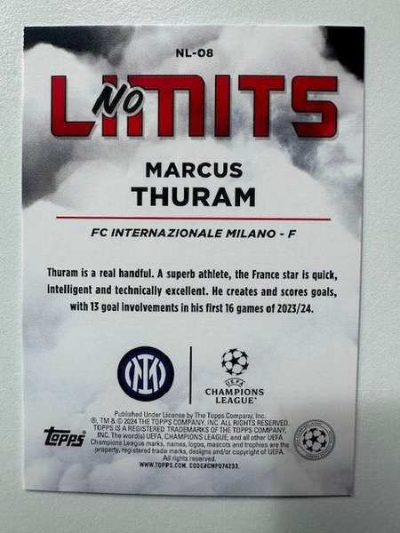 Topps Superstars 2024 23/24 Marcus Thuram Inter Milan No Limits Card NL-08