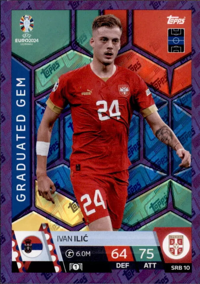 Match Attax Euro 2024 Ivan Ilic Crystal Purple Sapphire Parallel UEFA Card