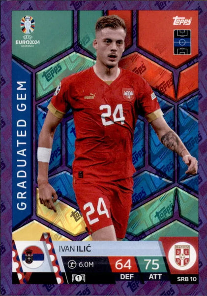 Match Attax Euro 2024 Ivan Ilic Crystal Purple Sapphire Parallel UEFA Card