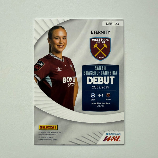 Panini Eternity WSL 25/26 Sarah Brasero-Carreira Debut Green /50 West Ham Card