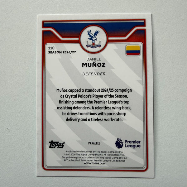 Topps Premier League 2026/27 Daniel Munoz Crystal Palace Aqua Parallel 491/499