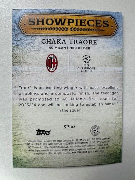 Topps Superstars 2024 23/24 Chaka Traore Showpieces AC Milan Card SP-02