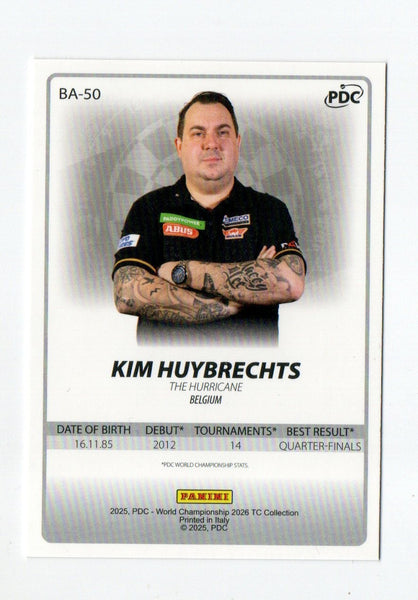 Panini 2026 PDC World Championship Darts Kim Huybrechts Pink Cracked Ice Card