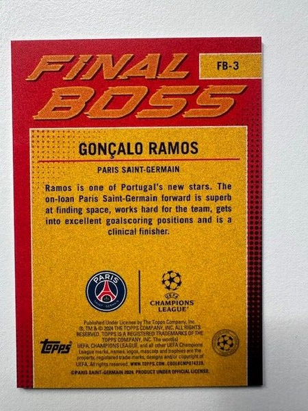 Topps Superstars 2024 23/24 Goncalo Ramos Final Boss PSG Card FB-3