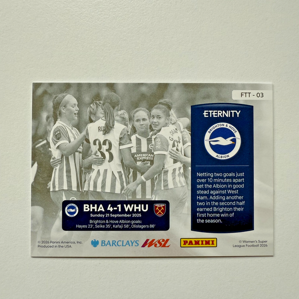Panini Eternity WSL 25/26 For The Team Green /50 Brighton Card