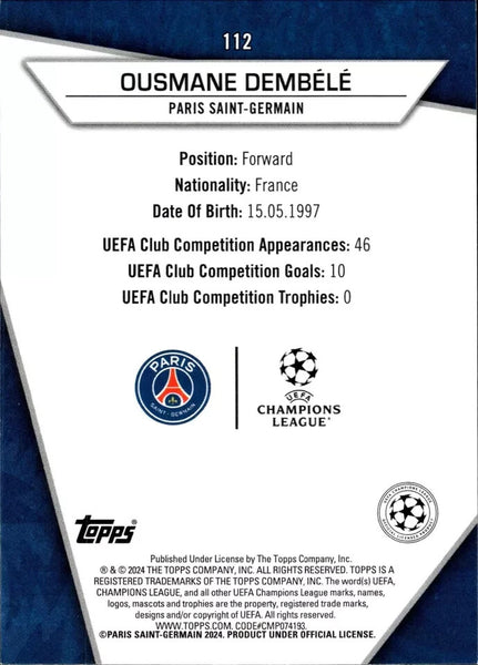Topps Superstars 2024 23/24 Ousmane Dembele PSG Uncommon Card #112