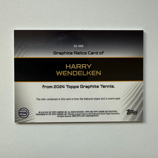 Topps 2024 Graphite Tennis Harry Wendelken Blue Relic RC Memorabilia /50