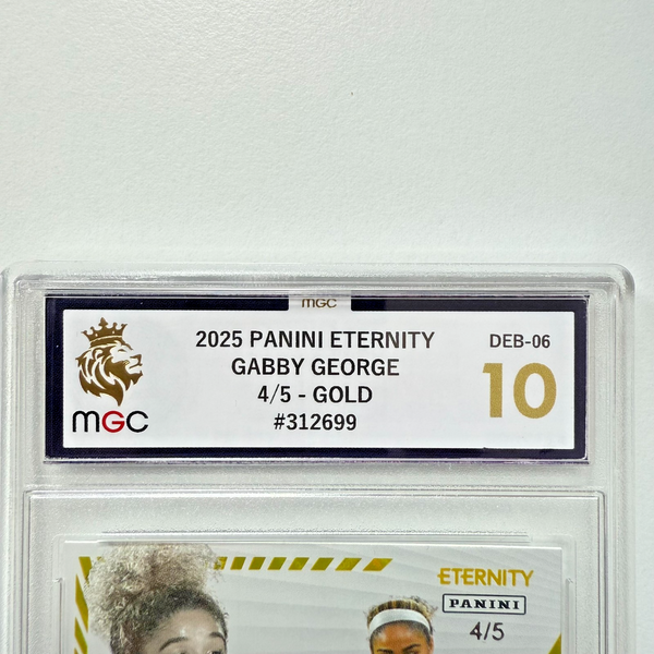 2025 Panini Eternity Lionesses Gabby George England Debut Gold /5 MGC 10