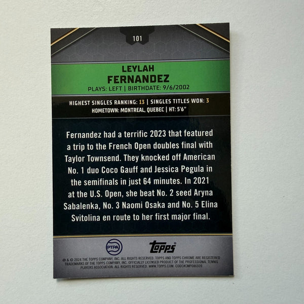 Topps 2024 Graphite Tennis Leylah Fernandez Green Refractor Chrome Card /199