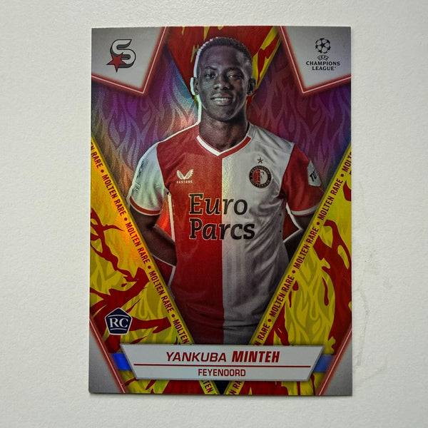 Topps Superstars 2024 Yankuba Minteh Molten Rare RC Feyenoord Card #76
