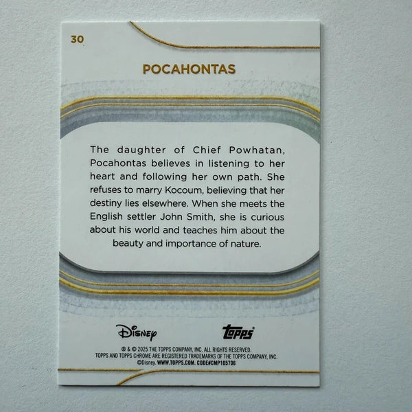 Topps Chrome Disney 2025 Pocahontas Yellow Mini Diamonds Parallel #30