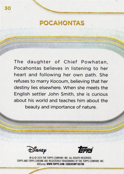 Topps Chrome Disney 2025 Pocahontas Yellow Mini Diamonds Parallel #30