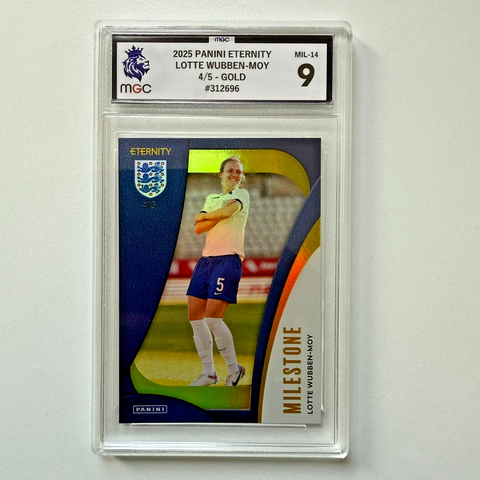 2025 Panini Eternity Lionesses Lotte Wubben-Moy England Gold /5 MGC 9 Card