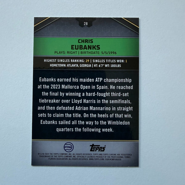 Topps 2024 Graphite Tennis Chris Eubanks Green Parallel Chrome /199 #28