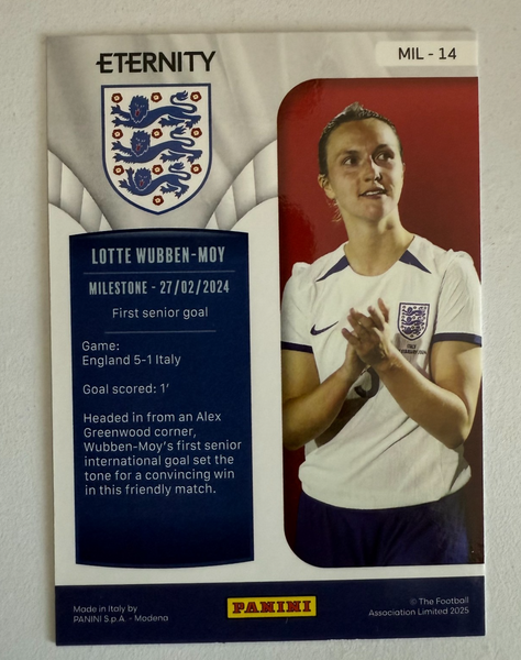 2025 Panini Eternity Lionesses Lotte Wubben-Moy England Gold /5 MGC 9 Card