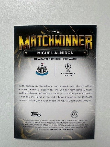Topps Superstars 2024 23/24 Miguel Almiron Matchwinner Newcastle Card MW-23